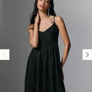 En Saison Roza A-Line Fringe Midi Dress